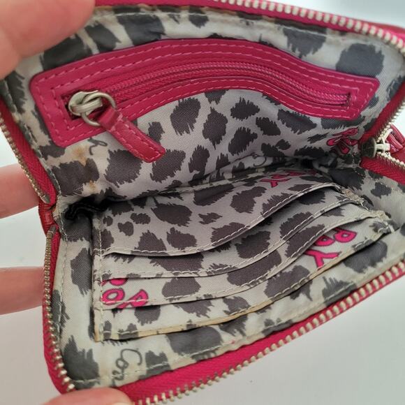 Coach Poppy Corner Small Bag Wristlet Red Wallet Card Zip Pouch Patent Leather - Picture 4 of 9